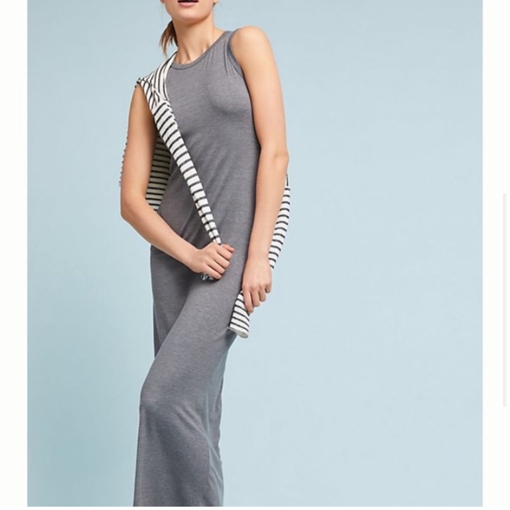 Anthropologie Grey Maxi Dress